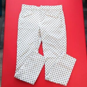 GAP casual pant skinny ankle white with black rhombus design women's size 2 R